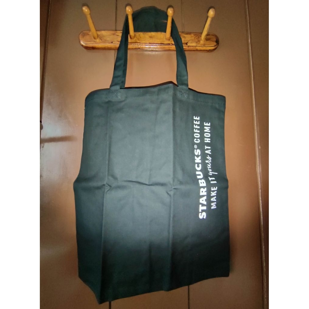 STARBUCKS® Coffee Merchandise Black Cotton Tote Bag "Make it Yours at Home" Series (Tas Jinjing Wani