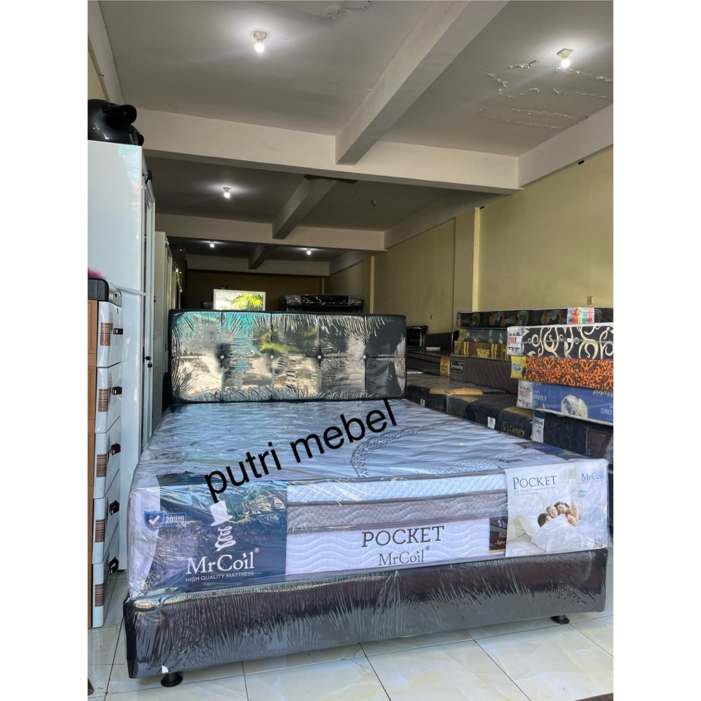FREE BANTAL) Springbed Matras Kasur Merk Mr.Coil Tinggi 33cm POCKET PLUSHTOP