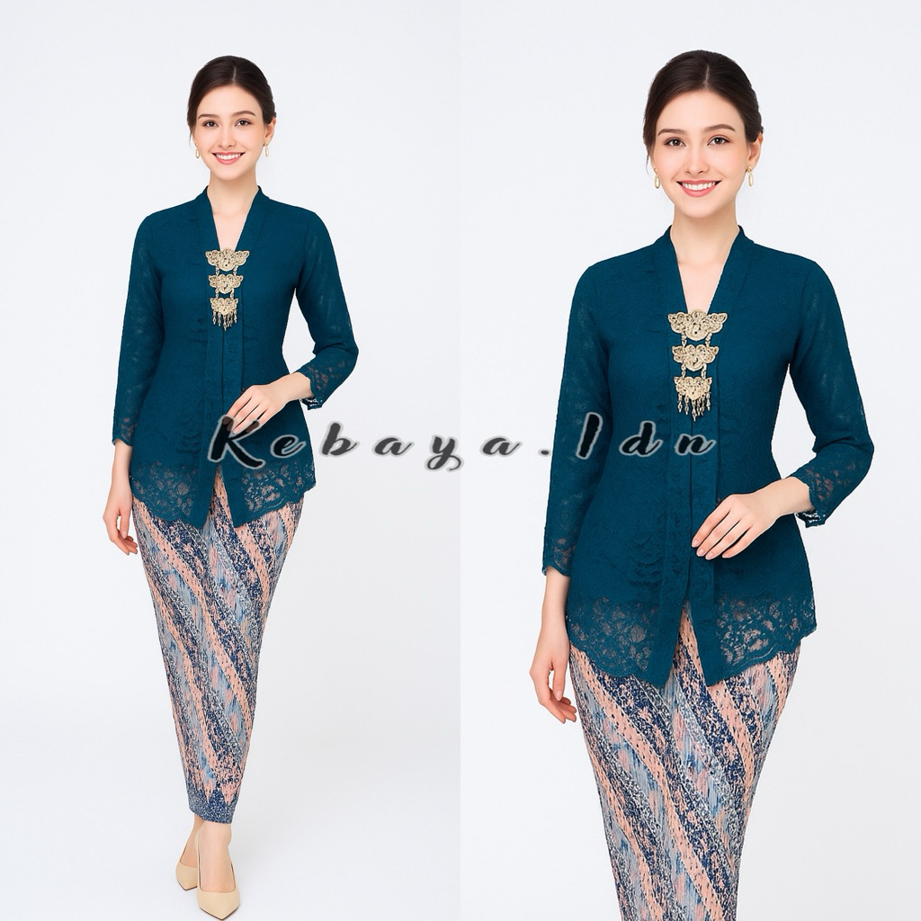 (Free Bross) Kebaya Brokat Floy Kartini - Kebaya Modern - Kebaya Wisuda - Kebaya Hitam - Kebaya Pest