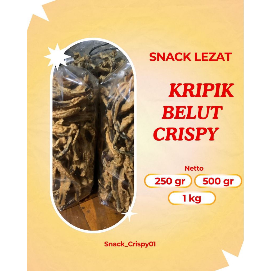 

Keripik Belut Murah Renyah, Gurih 500 gram/Keripik Belut Asli Klaten/ Siap Makan