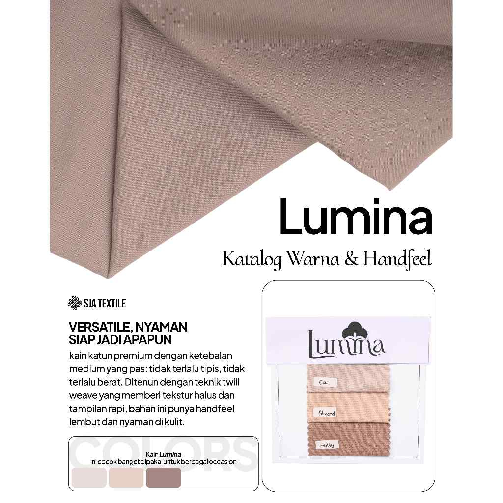 Katalog Cotton Lumina by SJA Textile / Catalogue Kain Katun Cotton Full Katun 100% Kain Ecer Eceran 