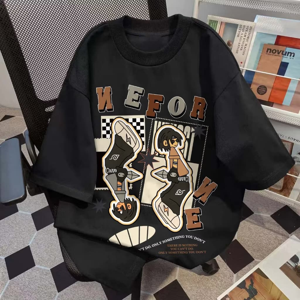 Kaos T-Shirt Harajuku Korean Style HIP HOP NEFOR Kaos Urban Style Oversize Jumbo Pria Wanita Streetw