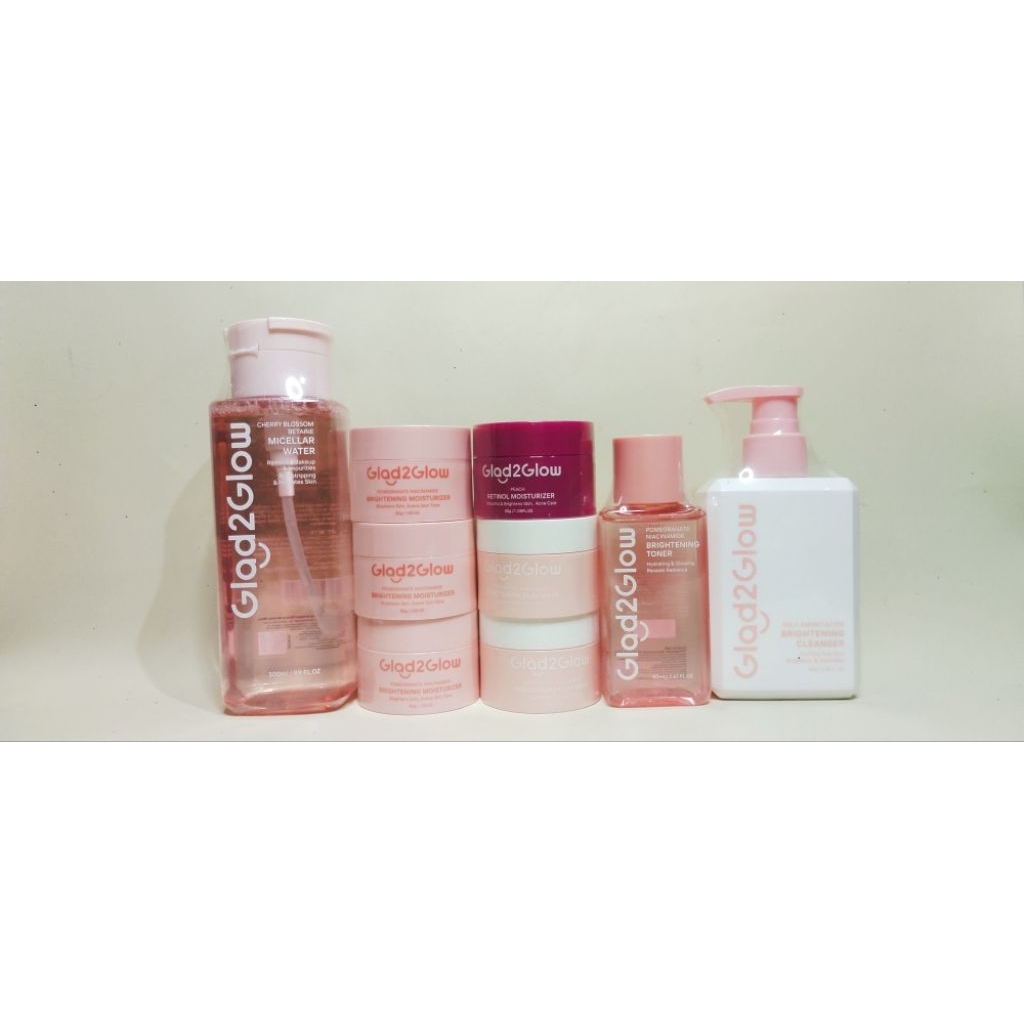 Paket 3 in 1 Glad2glow facial wash + Moisturizer + Serum glad2glow