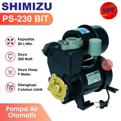 POMPA AIR OTOMATIS SHIMIZU PS-230 BIT / PS230BIT GARANSI RESMI (MEDAN)