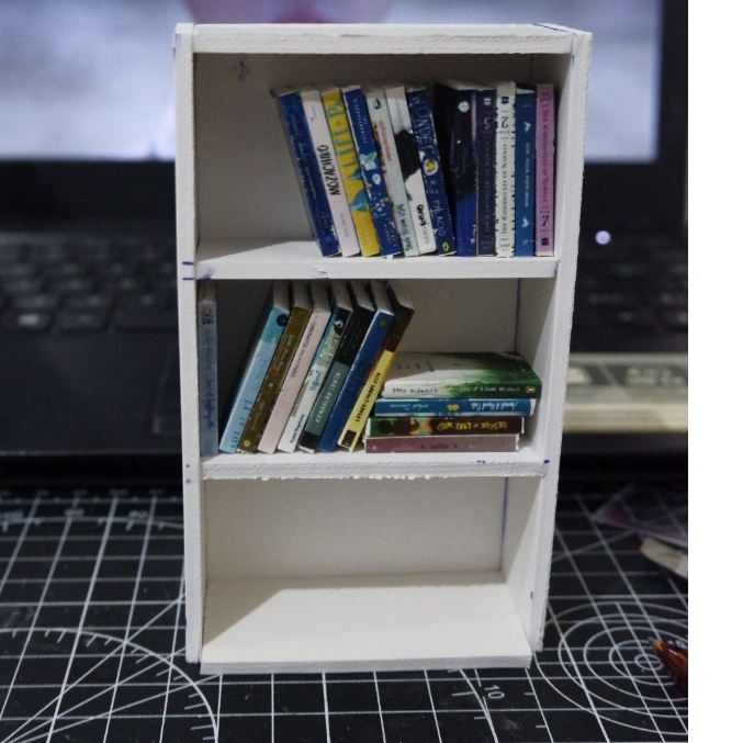 Miniature Perpustakaan Versi Mini | Miniature Rak Buku | Rak + Buku