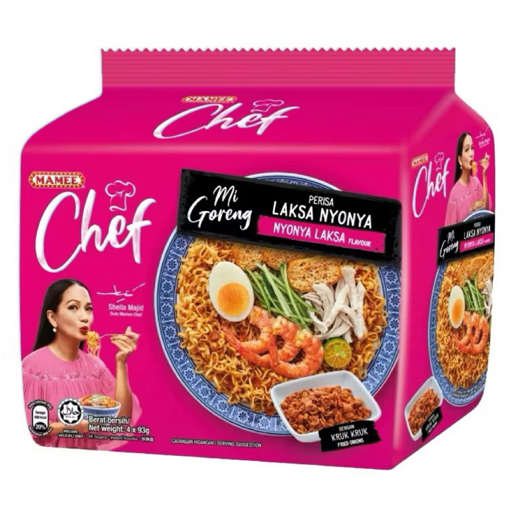 

MAMEE Chef Laksa Nyonya Mi Goreng Instant Noodles 93g x 4