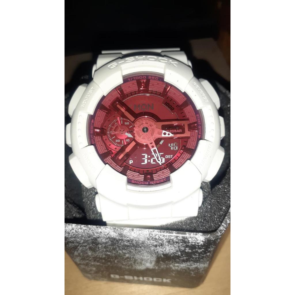 Jam Tangan Casio G-Shock GA110DBR 7ADR White - Like New, Sporty & Stylish