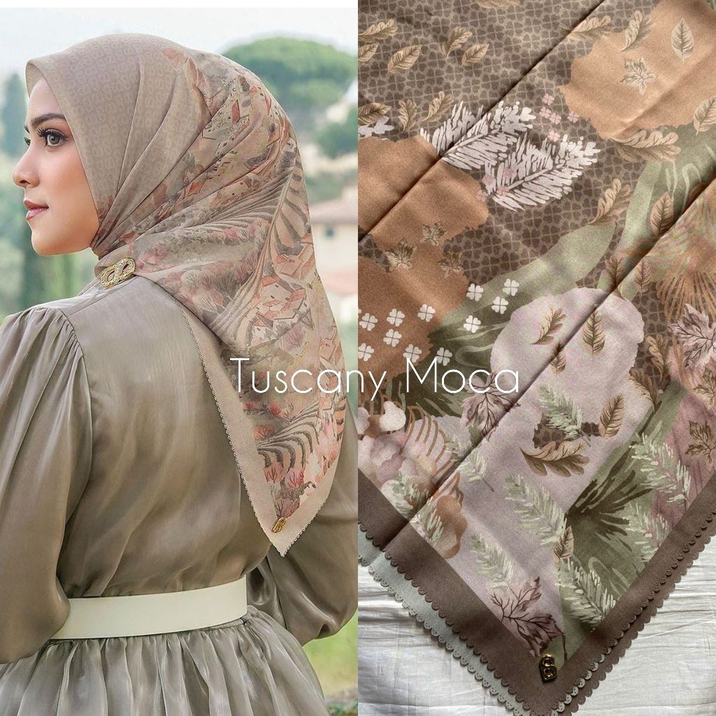 Jilbab segiempat Buttonscraves hijab segiempat motif Buttonscraves Tuscany Series-HM-