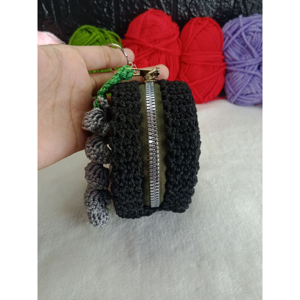 Dompet koin rajut/dompet rajut/dompet rajut bulat/dompet mini/dompet koin/dompet koin cantik