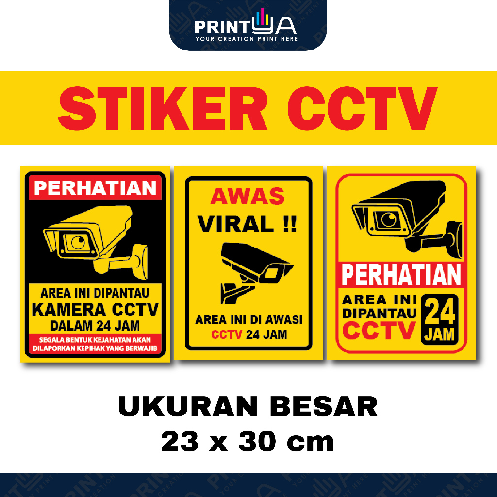 

Stiker pengawasan CCTV, Stiker CCTV, Stiker Peringatan CCTV , Stiker Pantauan CCTV, Stiker CCTV