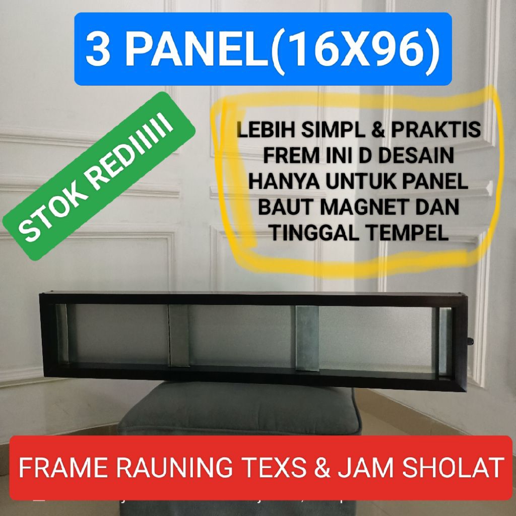 frame rauning teks ukuran 16x96/ 3 panel. untuk p10 smd/dip.p5/p5 RGB .sterobo.
