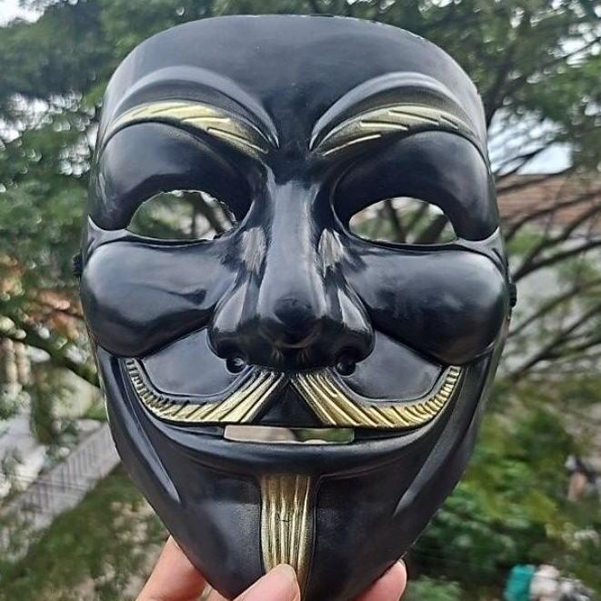 topeng hacker anonymous vendetta hitam / topeng pesta