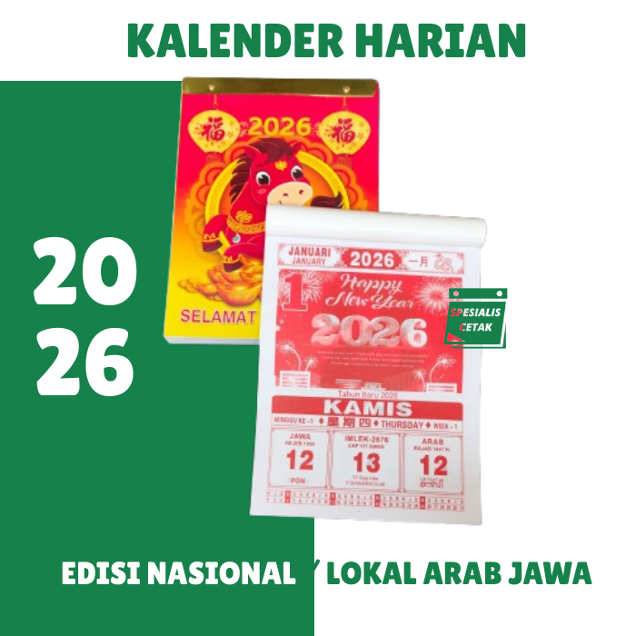 

KALENDER 2026 CINA SOBEK KALENDER HARIAN EDISI MANDARIN CINA ARAB NASIONAL TERMURAH