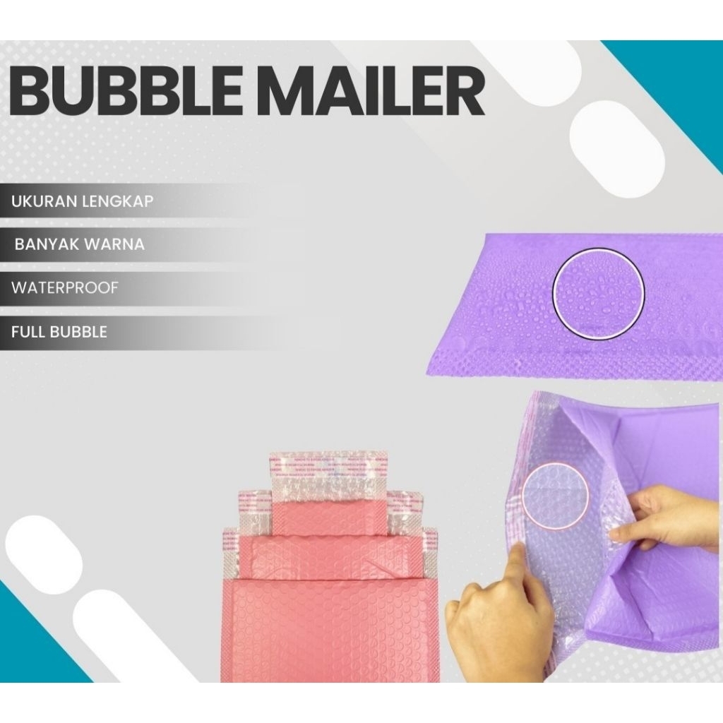 

Amplop Bubble Mailer Premium (Putih, Pink, Hitam, Ungu) | Amplop Buble packing aman dengan perekat