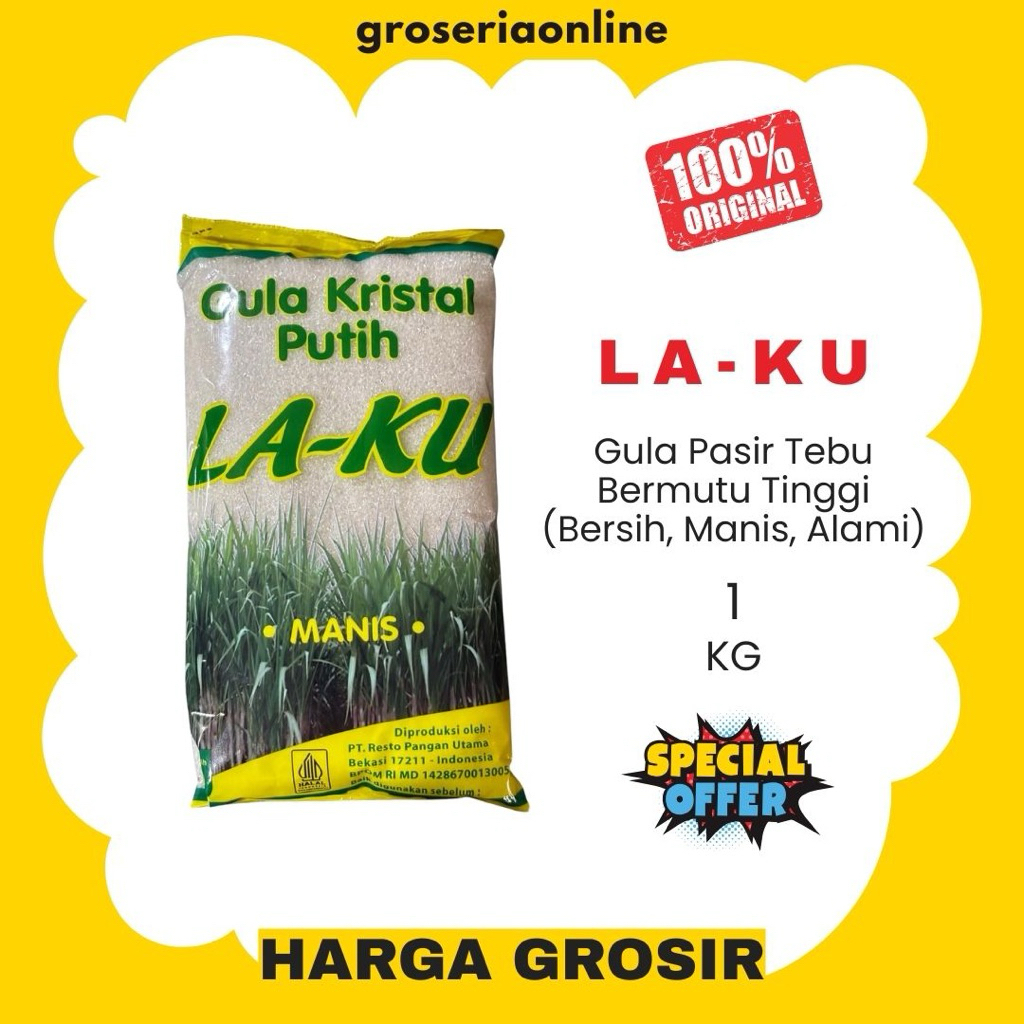 

Gula Pasir LA-KU kemasan 1 kg