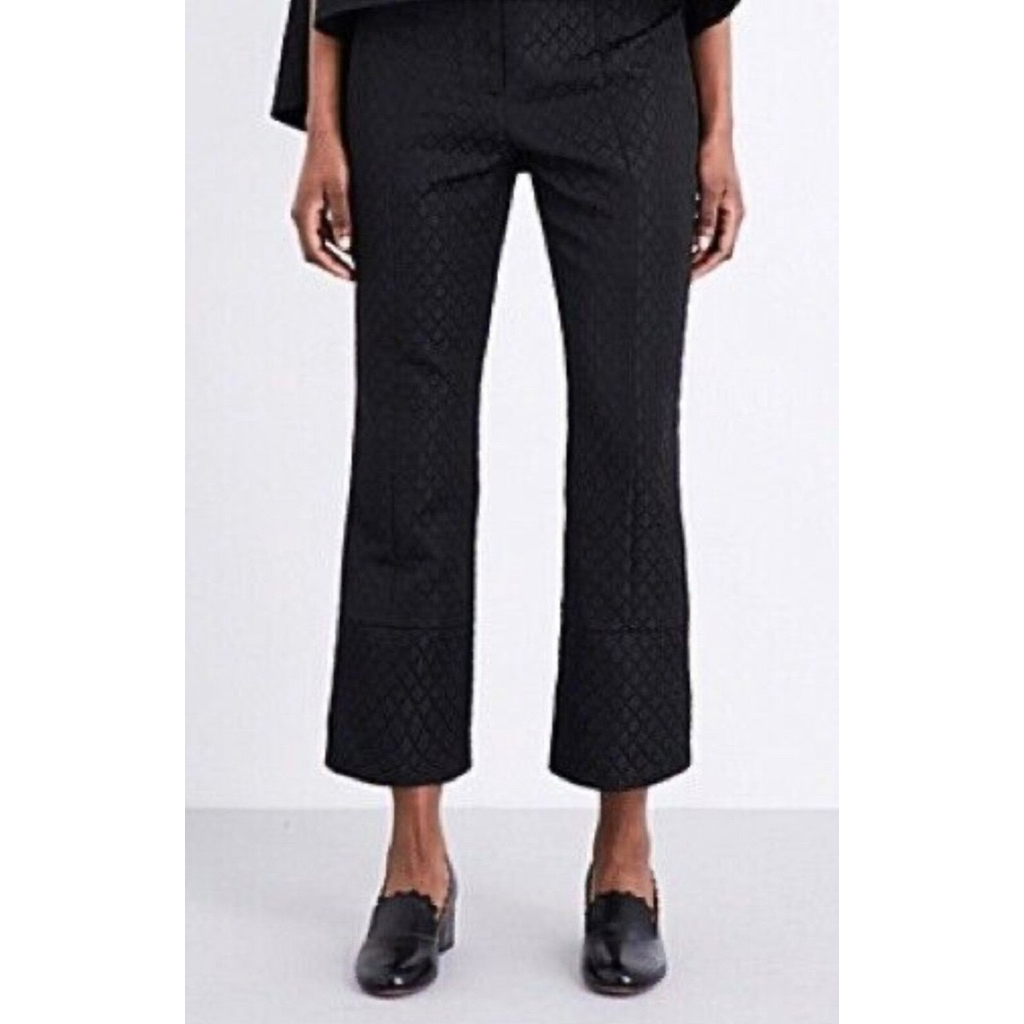 9ags ERDEM silk wide leg pants jacquard trousers celana panjang hitam preloved