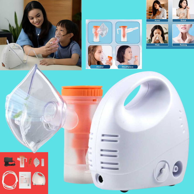 TaffOmicron Alat Terapi pernapasan Nebulizer Anak Inhaler Asma Alat Uap Bayi Batuk Pilek Bronkitis