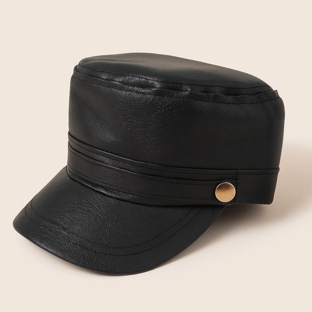 TOPI KULIT KOMANDO TERBARU PRIA/TOPI KULIT ORIGINAL UNISEX"