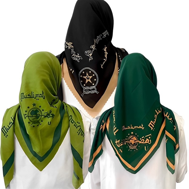JILBAB MUSLIMAT NU SEGI EMPAT UK.110X110 | KERUDUNG SEGI EMPAT MOTIF MUSLIMAT NU | HIJAB MUSLIMAT NU