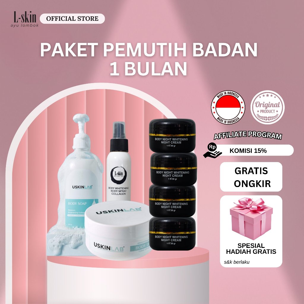 Paket Badan 1 Bulan | Glowing Full Body | Paket Badan Lskin mix Uskin | Promo