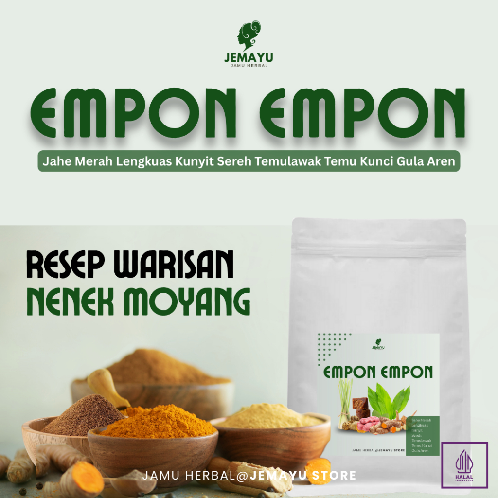 

JEMAYU Empon Empon Herbal Jahe Merah Kunyit Temulawak Sereh Lengkuas dan Gula Aren Original 500 gr