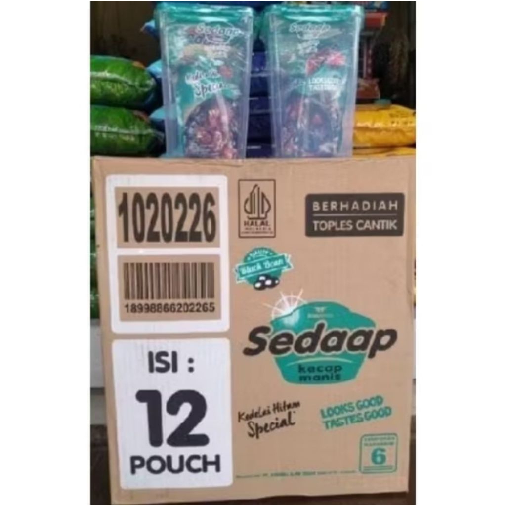 

1 Dus Kemasan Baru Sedaap Kecap Sepecial 725gr isi 12Pcs Gratis 12Pcs Toples Cantik