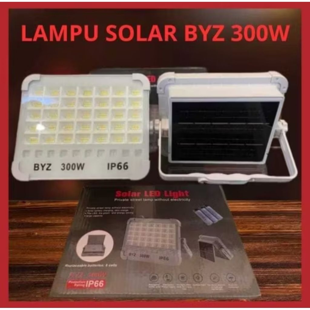 LAMPU SOROT SOLAR LED EMERGENCY PORTABLE BYZ 300 W LAMPU LED TENAGA MATAHARI