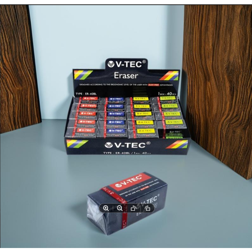 

V-TEC Eraser Penghapus Pensil Karet ER-30BL Hitam Putih Hapusan Pencil Alat Tulis Sekolah ATK