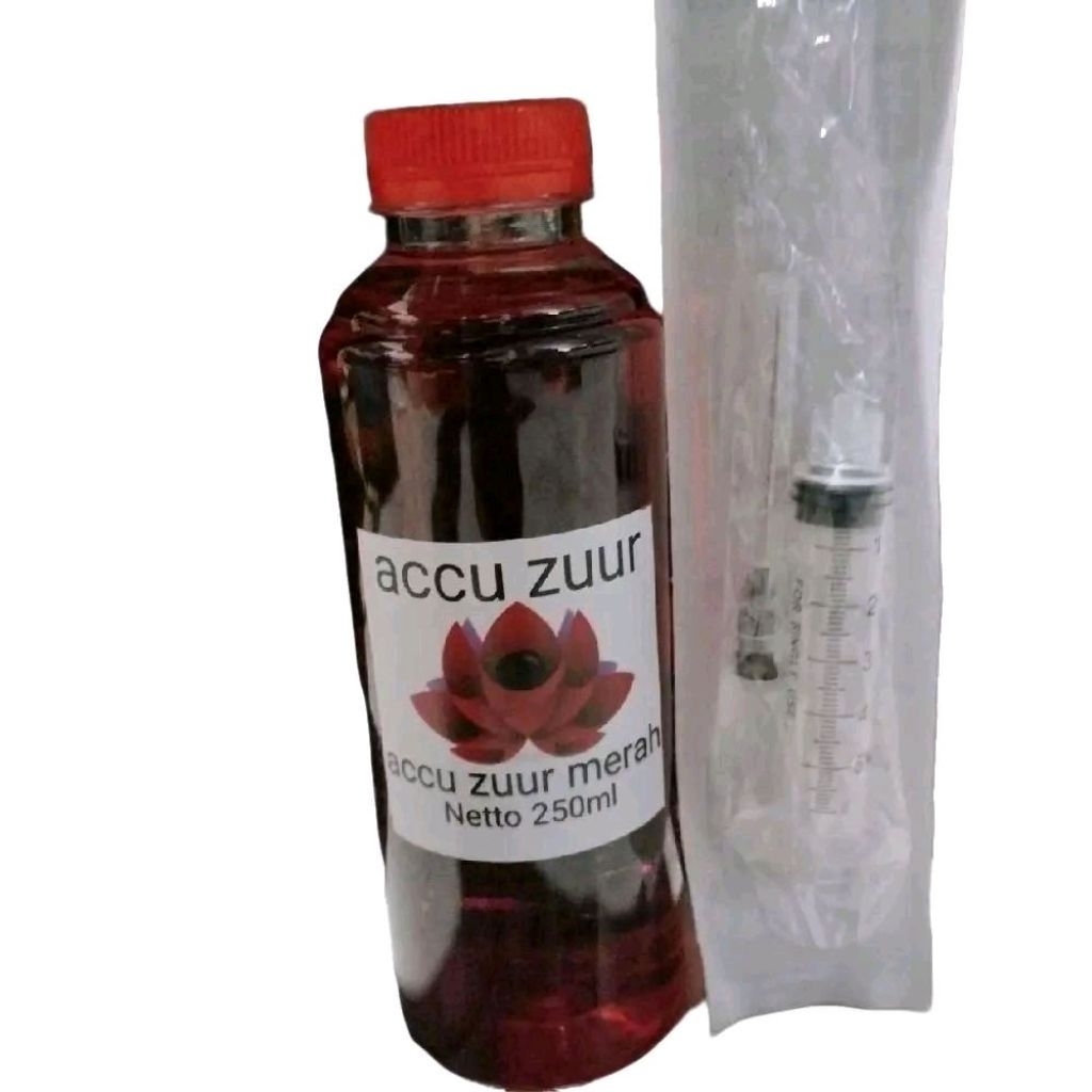 Air Aki Merah Zuur. 250ML Cairan Aki Berkualitas Untuk Aki Kering Drop
