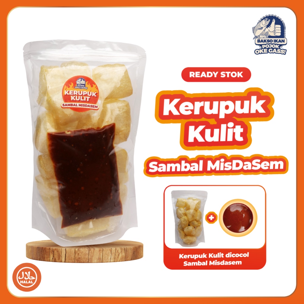 

Kerupuk Kulit Sambal MisDaSem (Manis Pedas Asem) Pojok Oke Gass