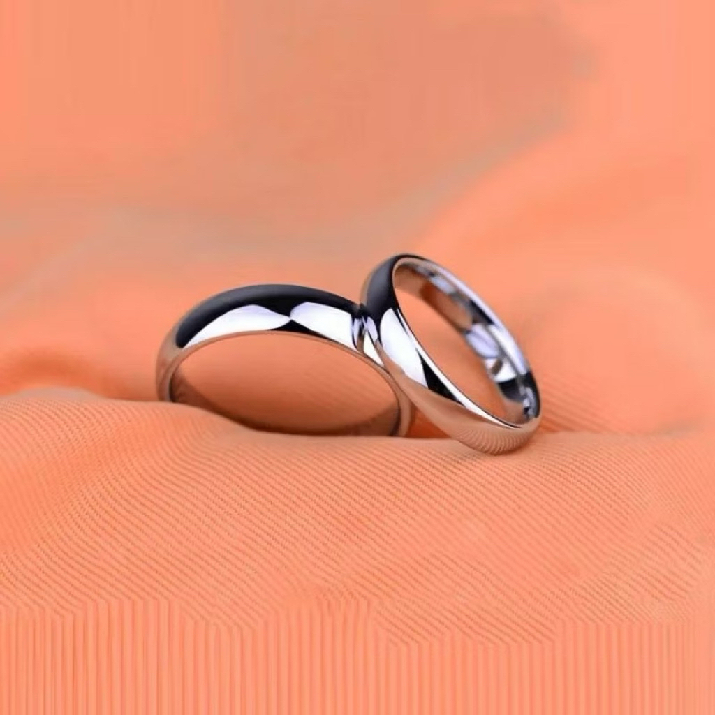 Cincin Titanium Wanita Pria Anti Karat Asli Tidak Luntur Cincin Couple Titanium