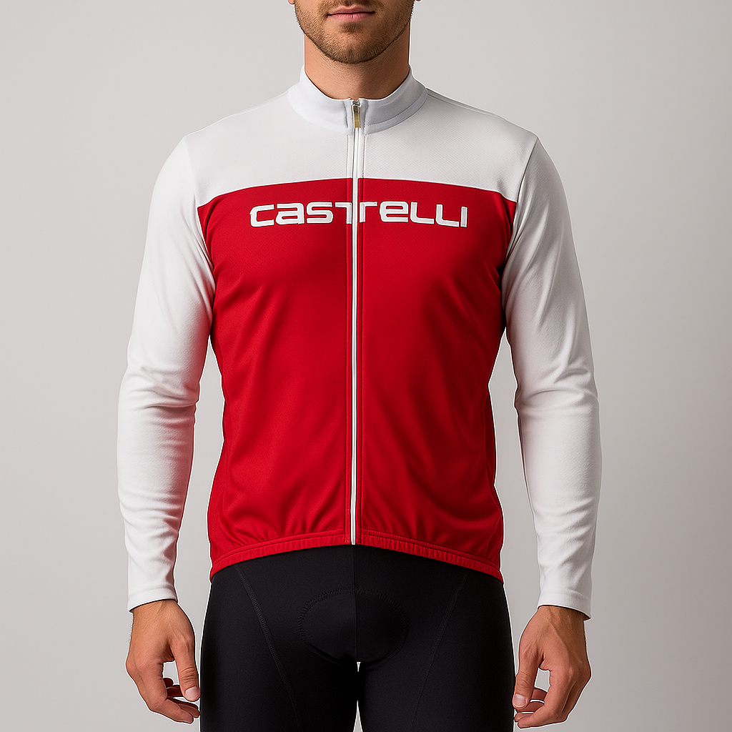 Jersey Sepeda Roadbike MTB CASTELLI Merah-Putih Size XL
