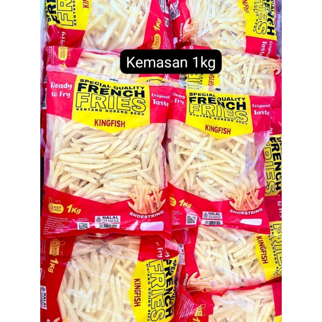 

shoestring kentang goreng frozen 1kg grade AA kirim instan