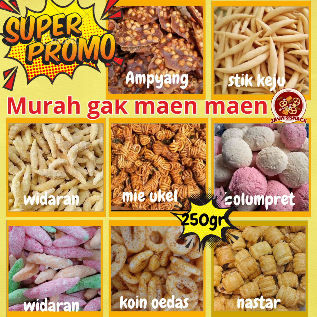 

Promo Camilan 500 Gram | Snack Setengah Kilo | Gratis Dus & Bubble Wrap