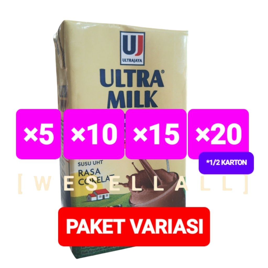 

Ultra Milk Susu UHT PER PAKET Isi Variasi @ 125 ml | 0032MPB