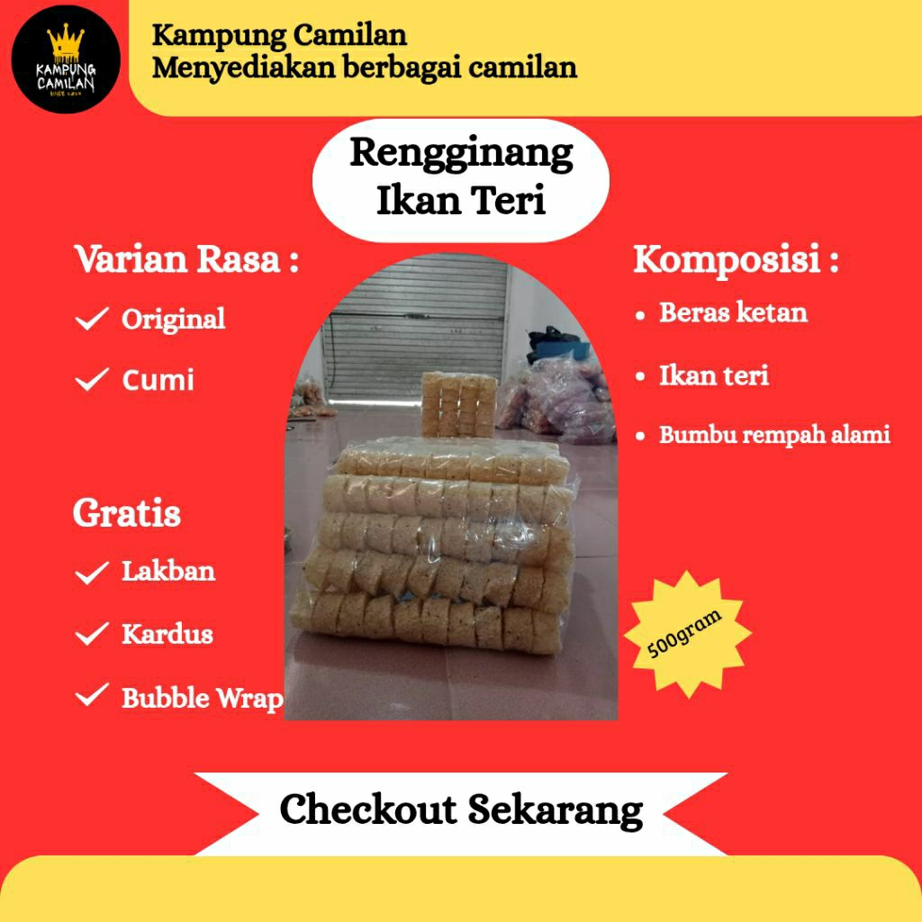 

Rengginang mentah ikan teri khas madura isi 40 pcs,gurih ,renyah