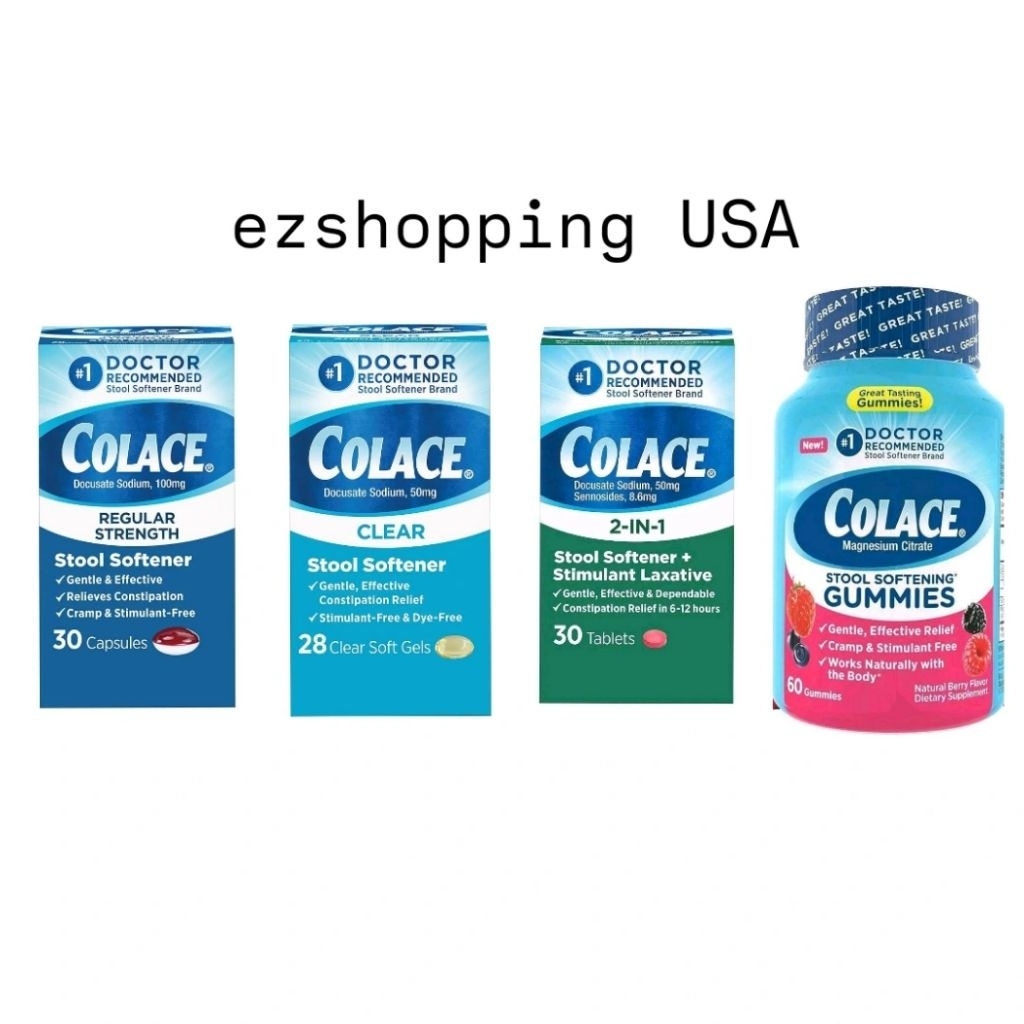 

colace Pelunak Feses Pereda Sembelit yang Lembut dan Efektif Bebas Stimulan & Bebas Pewarna