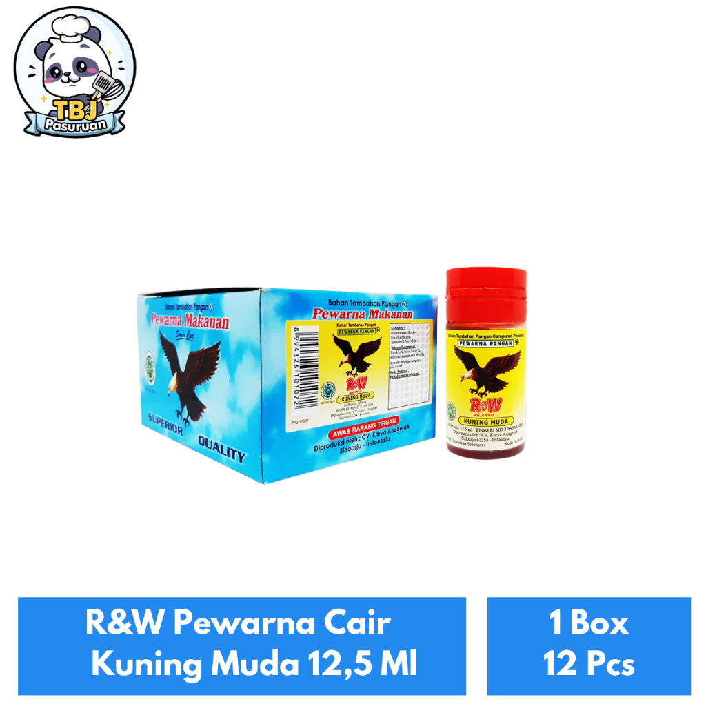 

R&W Pewarna Cair Kuning Muda 12,5 Ml Kemasan 1 Box Isi 12 Pcs