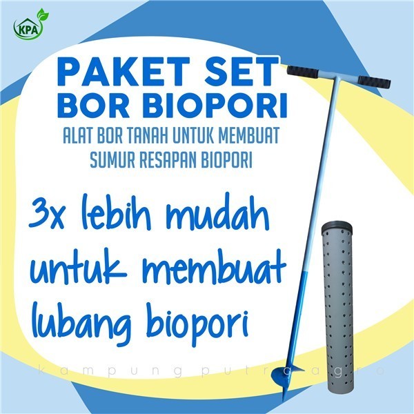 Set Bor Biopori 3inch dan Tabung Pipa Tutup Lubang Biopori