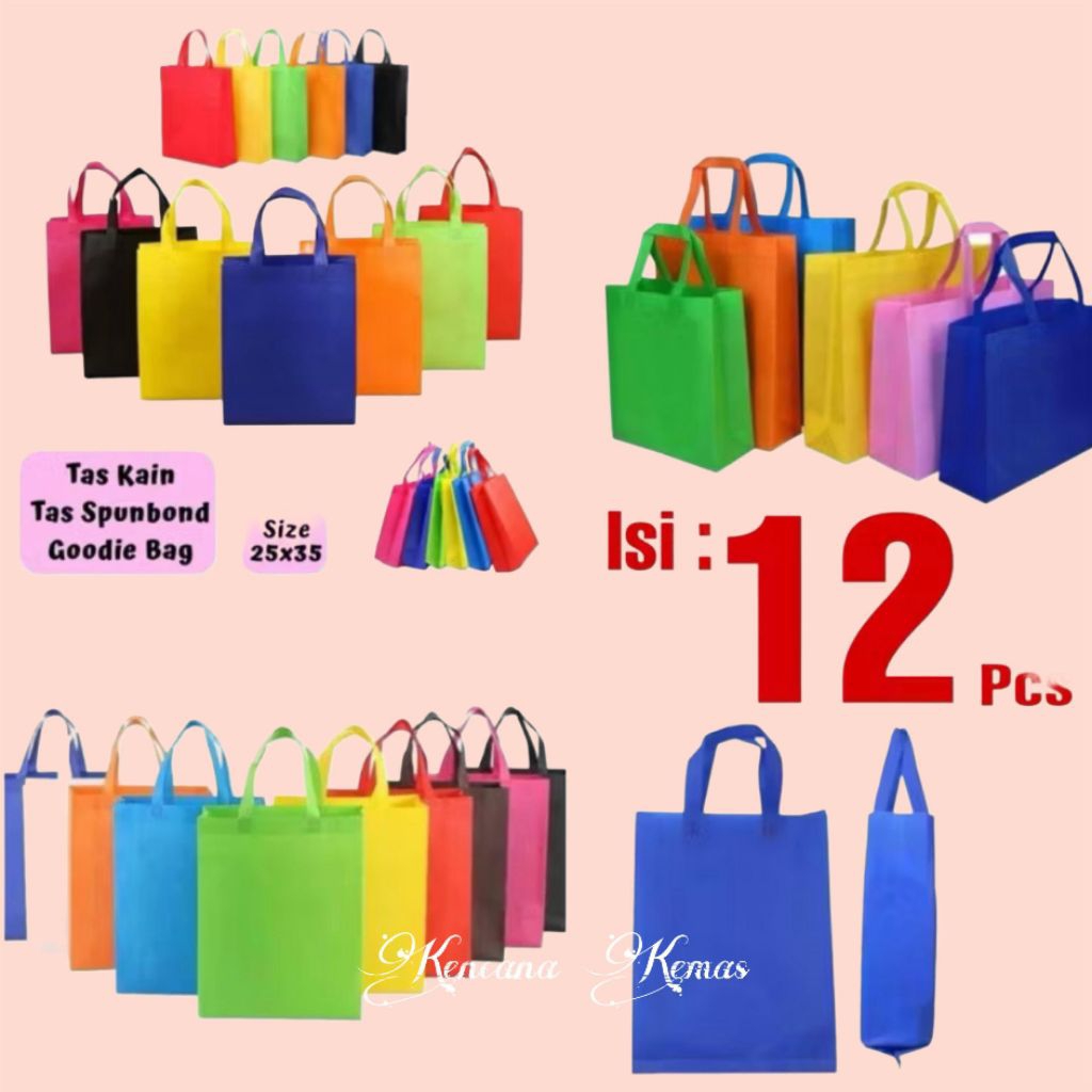 

Tas Spunbond / Tas GoodieBag / Tas Souvenir / Tas Hajatan 30x40x10 12pcs