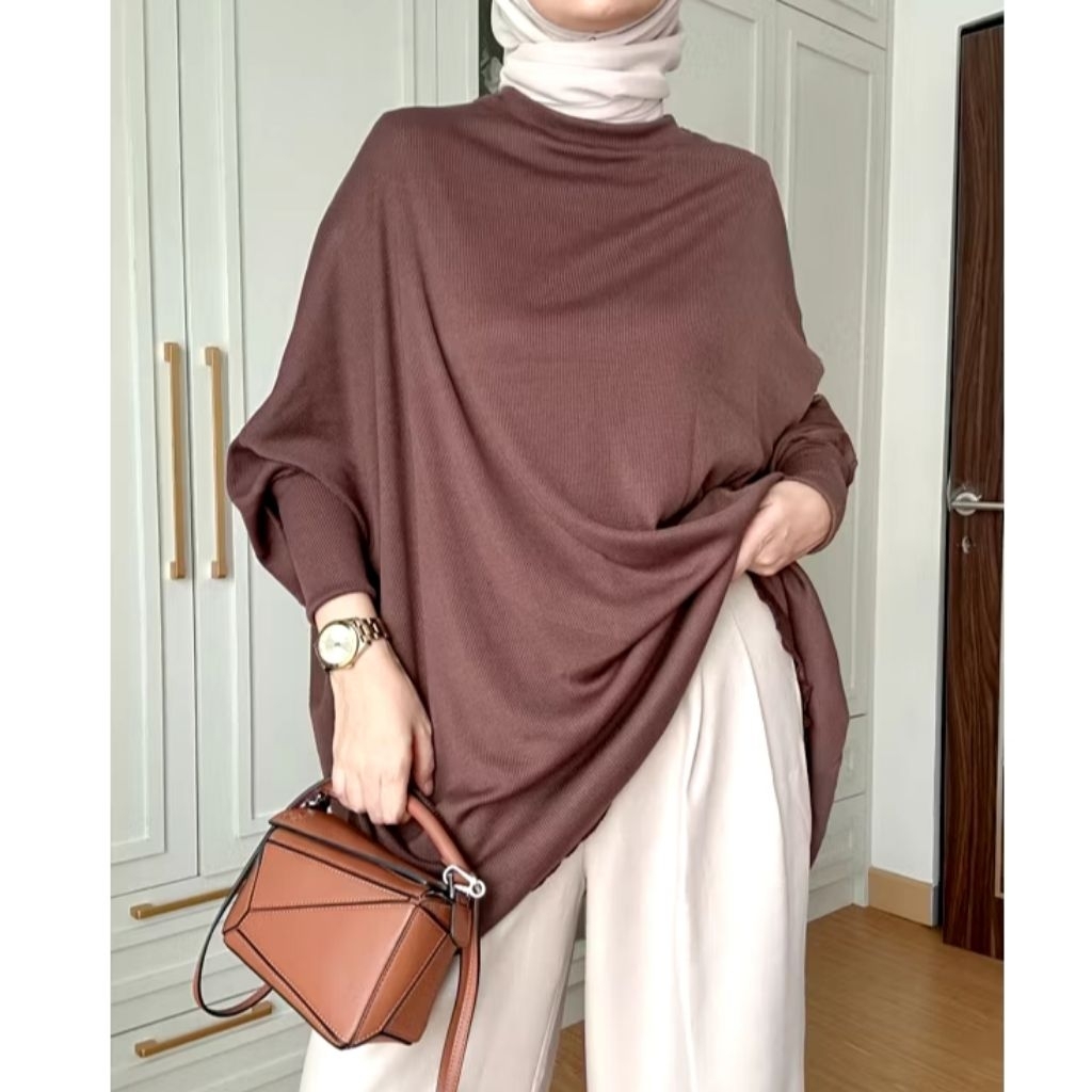ATASAN BATWING KNIT - OVERSIZE BLOUSE - ATASAN JUMBO LD 150CM++ | RAJUT JUMBO