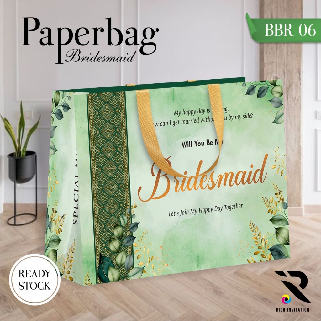 

PAPERBAG BRIDESMAID FULL COLOUR - TAS BRIDESMAID SIMPLE ELEGANT - PAPERBAG BBR 06