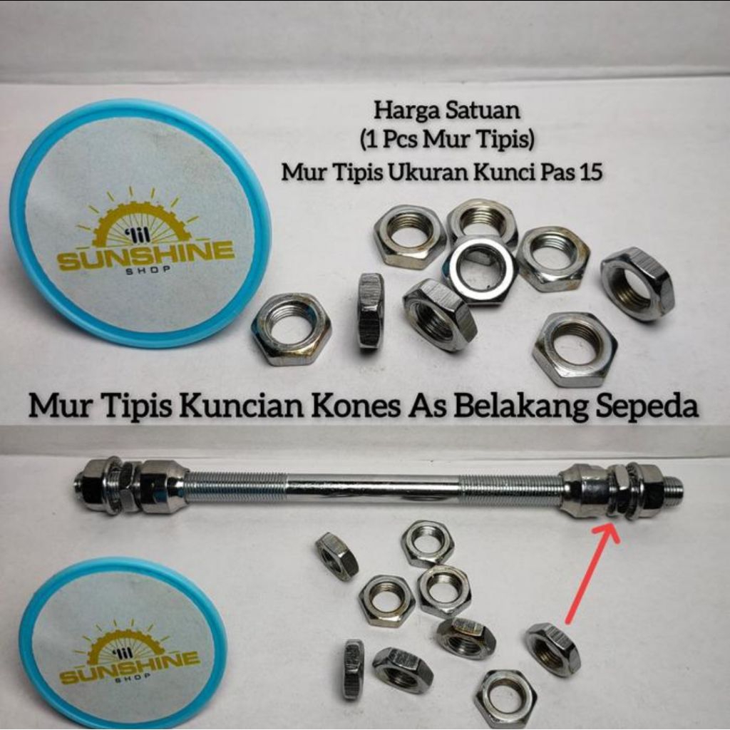 Mur Tipis Pengunci Kones As Roda Belakang Sepeda Anak dan Onthel Jengki BMX MTB Federal Jumlah 1 bij