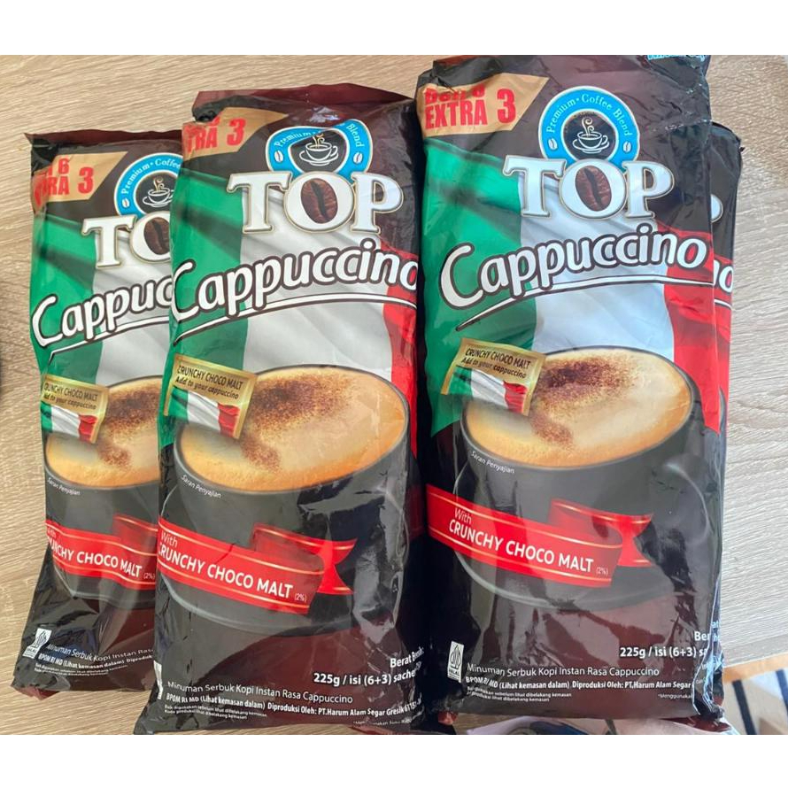 

Top Kopi Cappucino Coffee isi 9pcs / Top Cofee Cappucino isi 9 Sachet (6+3 Sachet) exp 2026