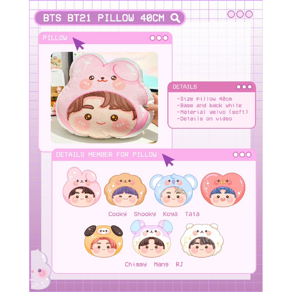 Pillow Bantal Kpop BT21