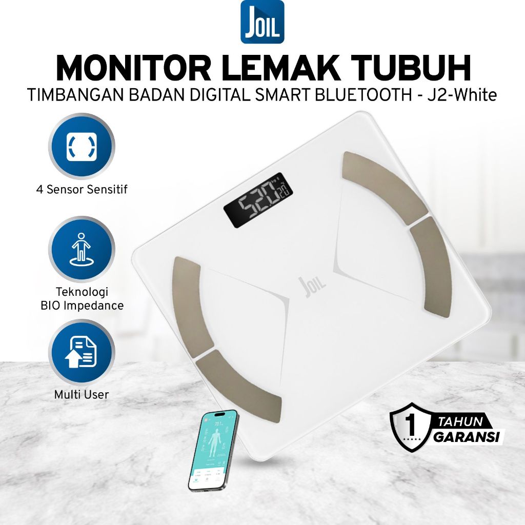 Joil Timbangan Badan Bluetooth Body Fat Scale with Analyzer - J2