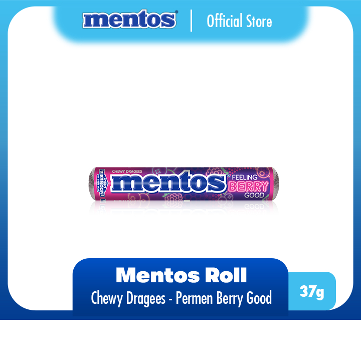 

Mentos Chewy Dragees Berry Good Roll 37g - Perment Mint Rasa Berry