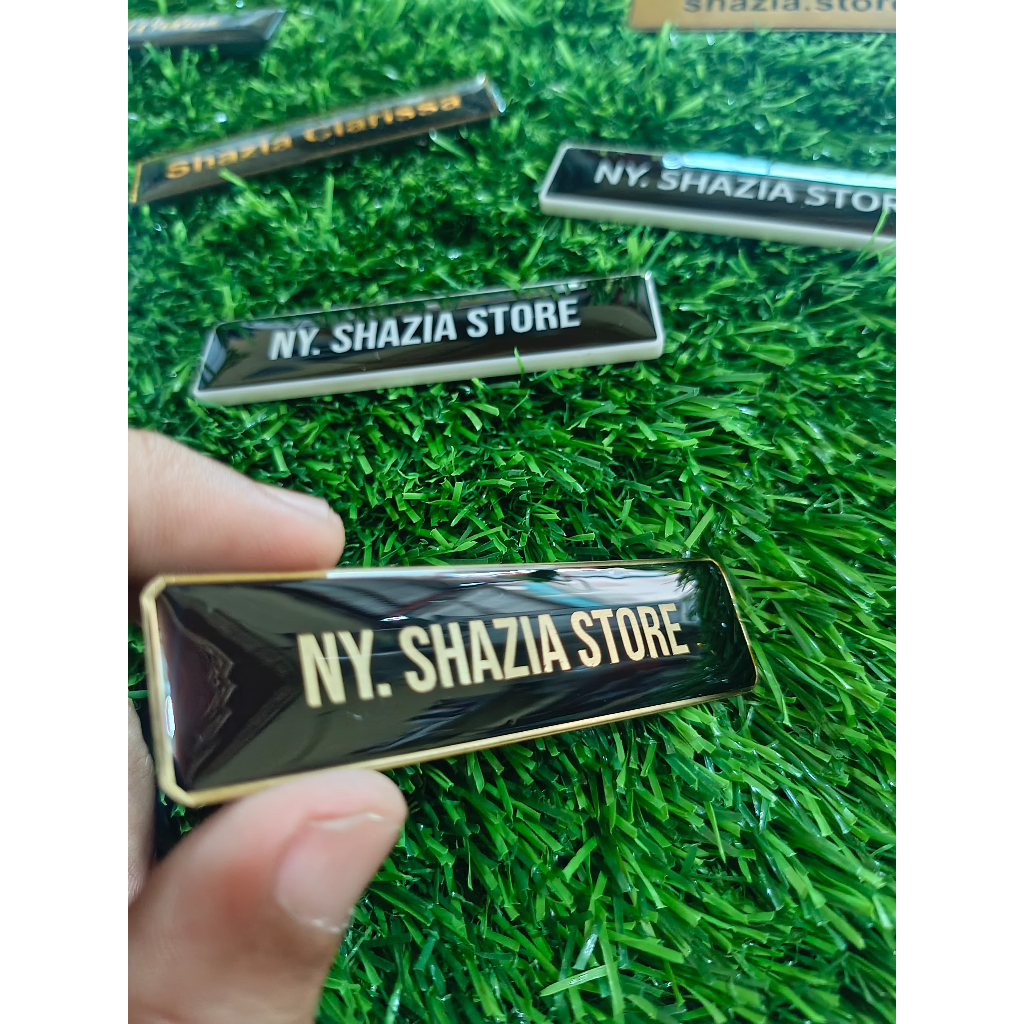 

(Kuningan Logo ) Name tag nama dada papan nama resin kuningan akrilik pdh persit tni porli PNS ASN