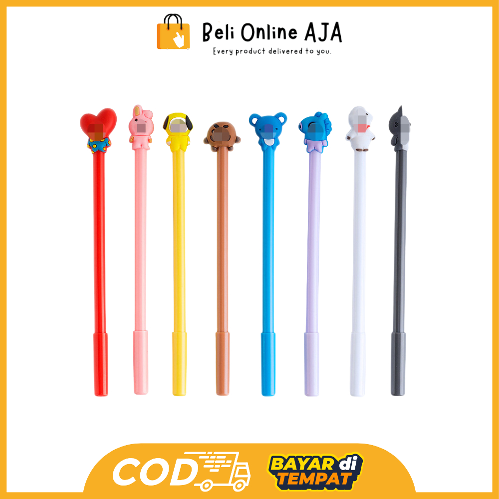 

BOA PENA CUTE BLACK INK GEL PEN CARTOON BALLPOINT SCHOOL STATIONERY PENA IMPORT Y1067