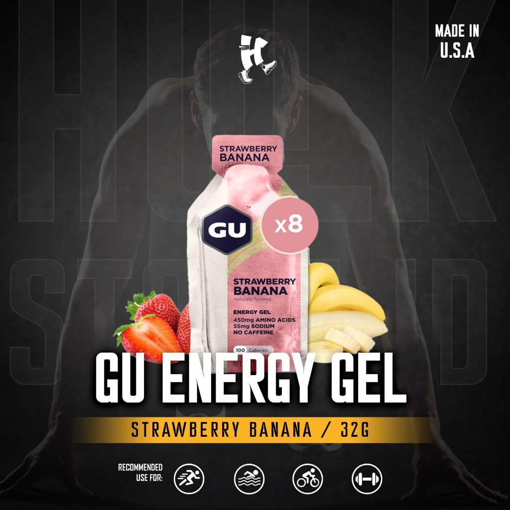 

Gu Energy Gel Preworkout Ultra Endurance (Strawberry Banana) For Running /Trail Run Stamina
